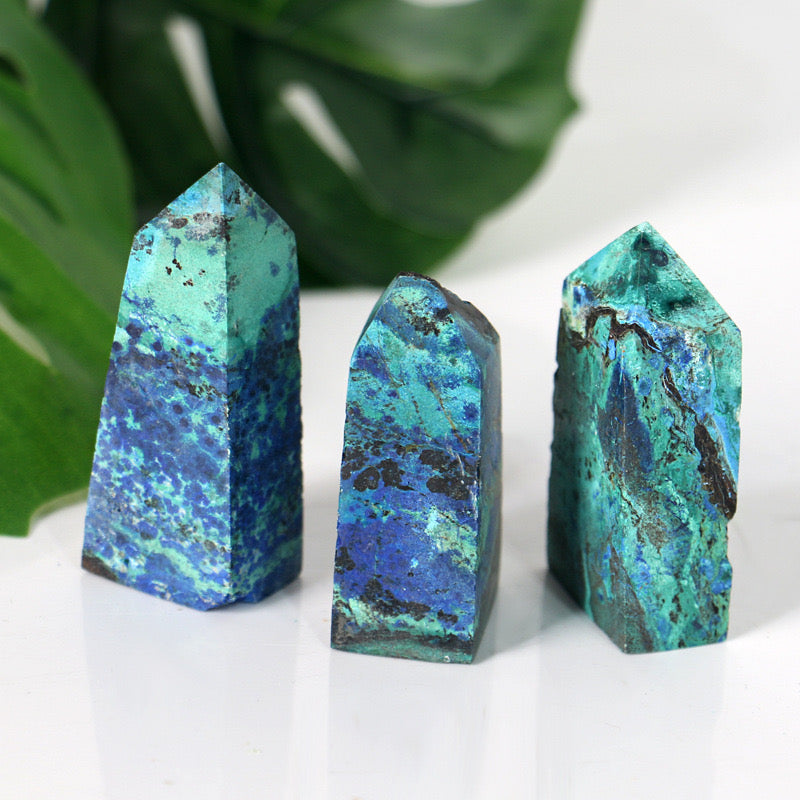 Azurite four-sided columns