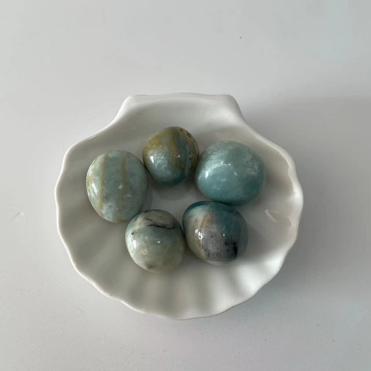 Green Flower Agate Tumbled Pocket Stone